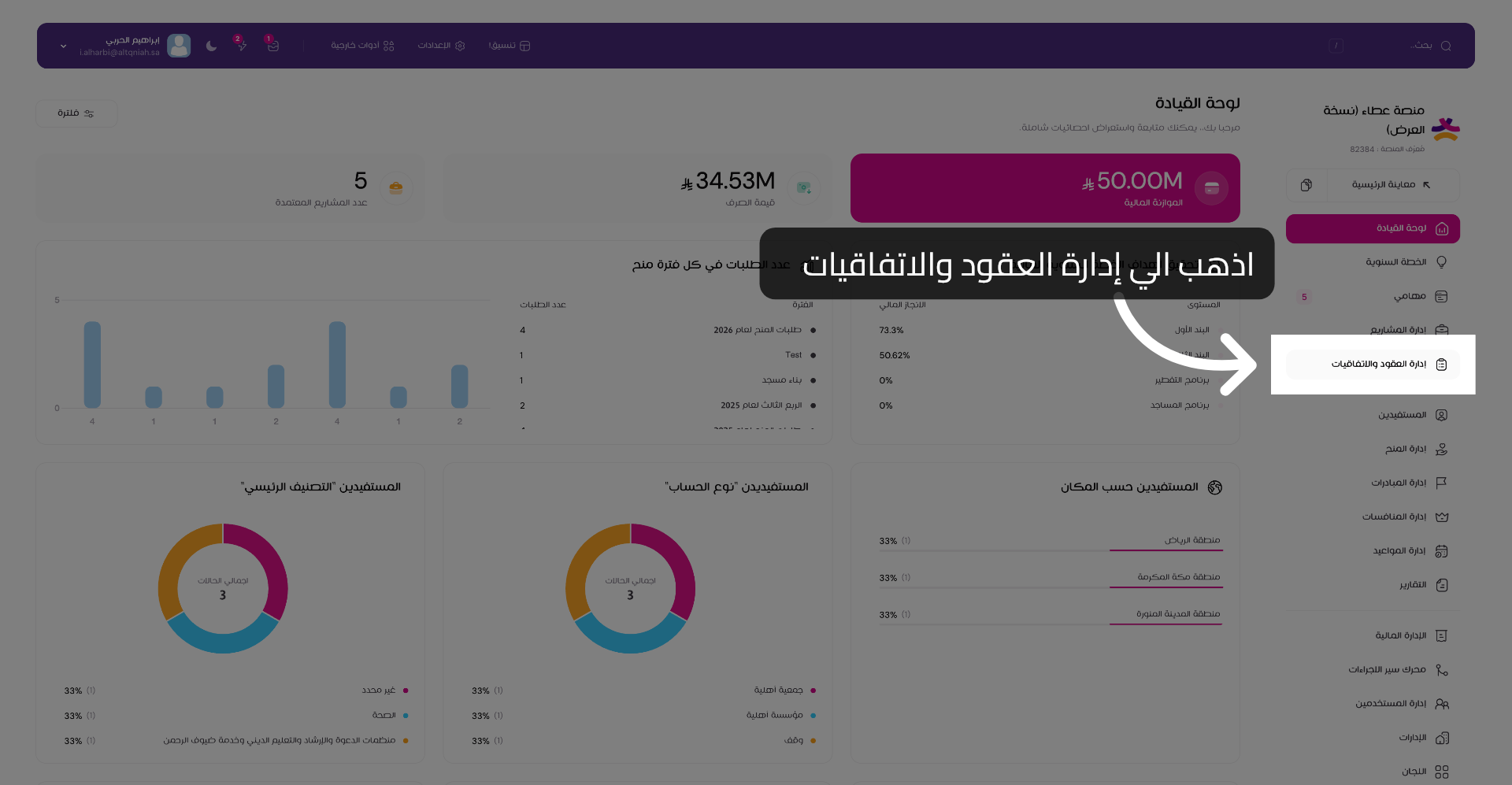 الوصول إلى إدارة العقود والاتفاقيات