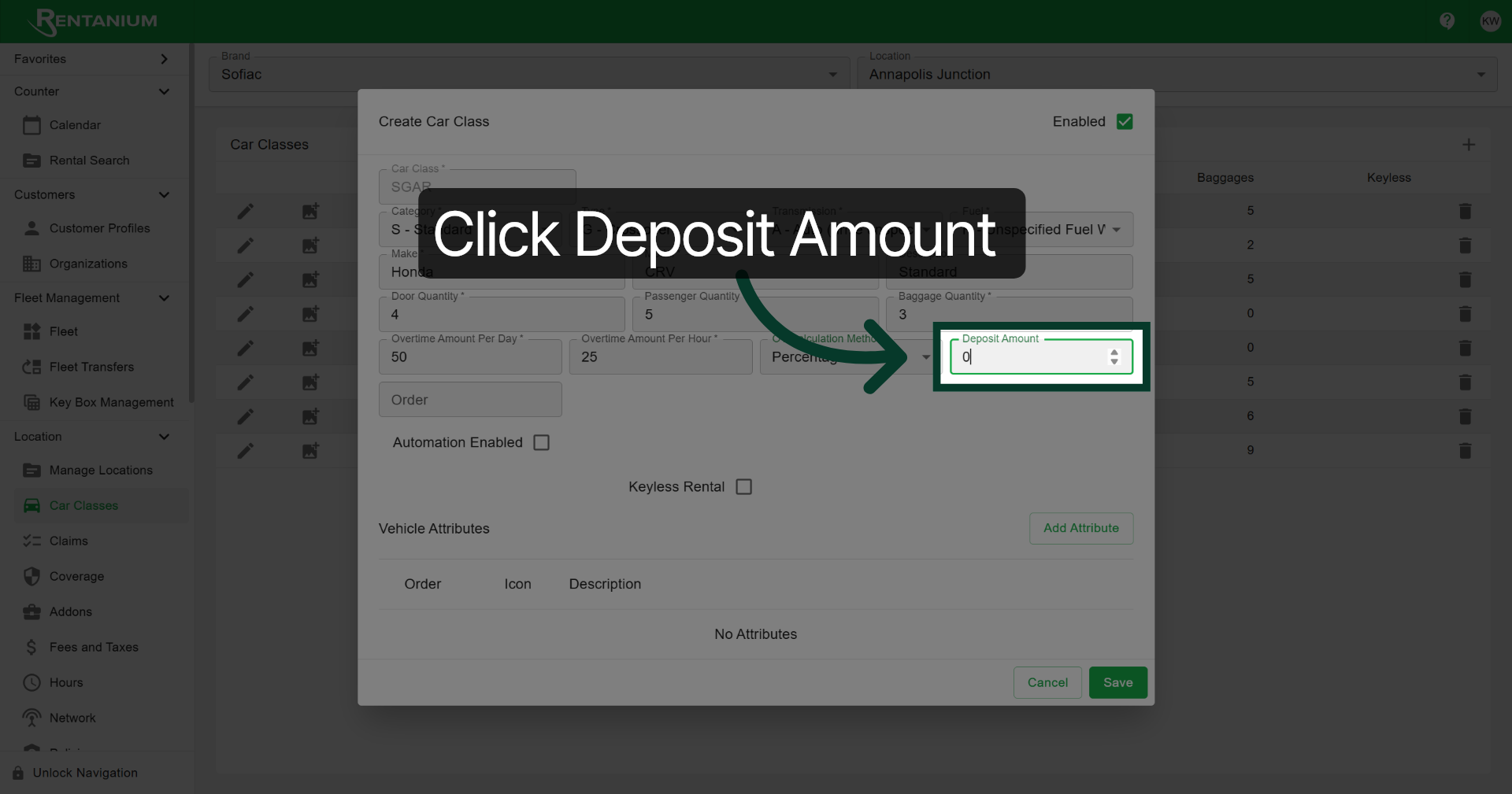 Select Deposit Amount Field