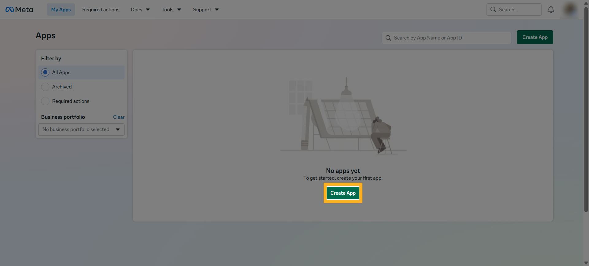 Initiate Meta app creation