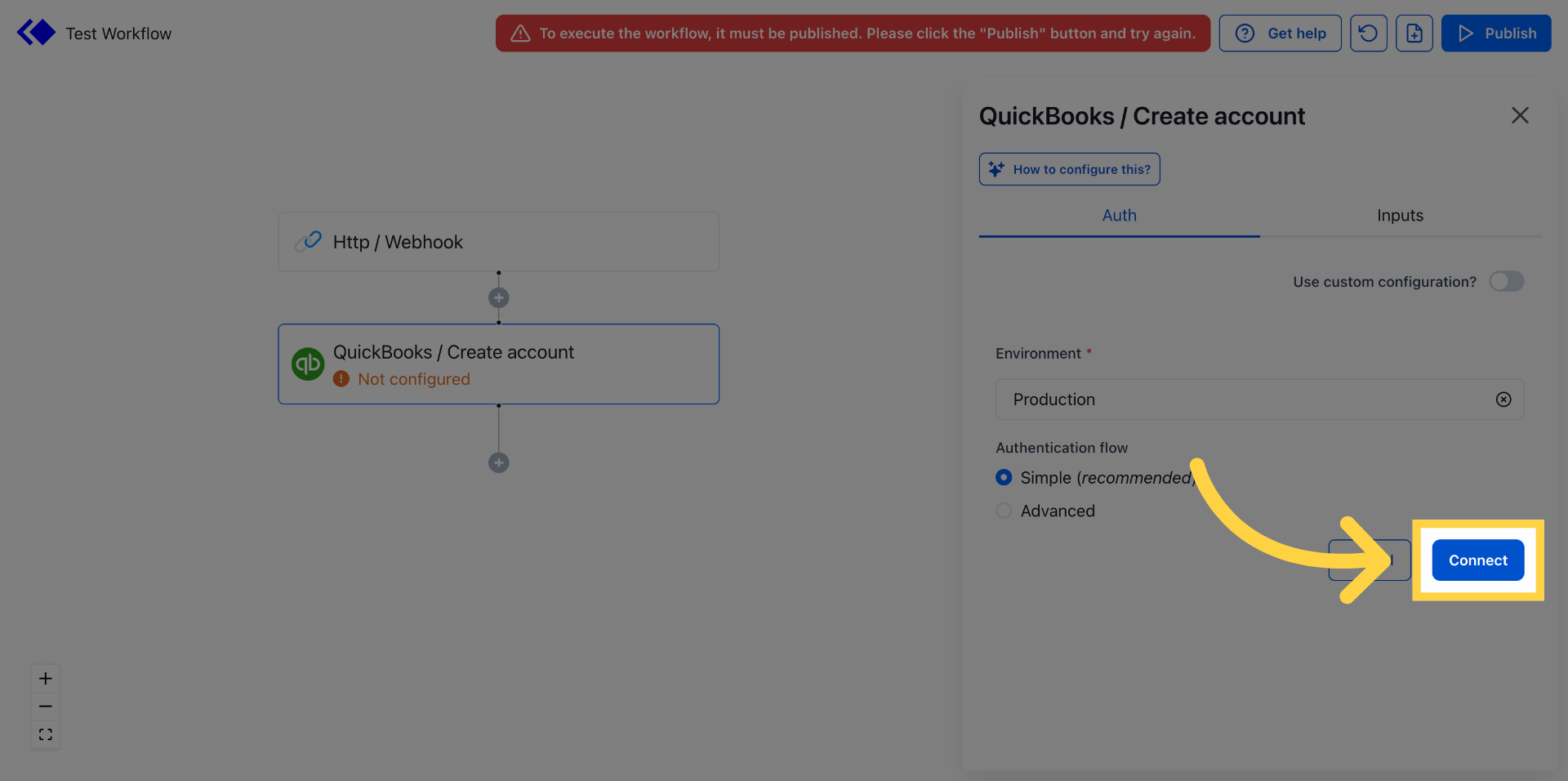 Confirm Connection Action