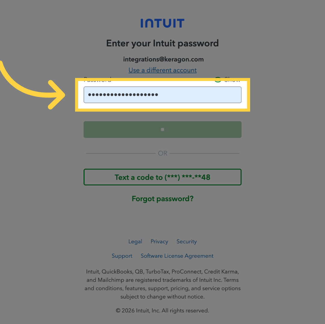 Enter Account Password