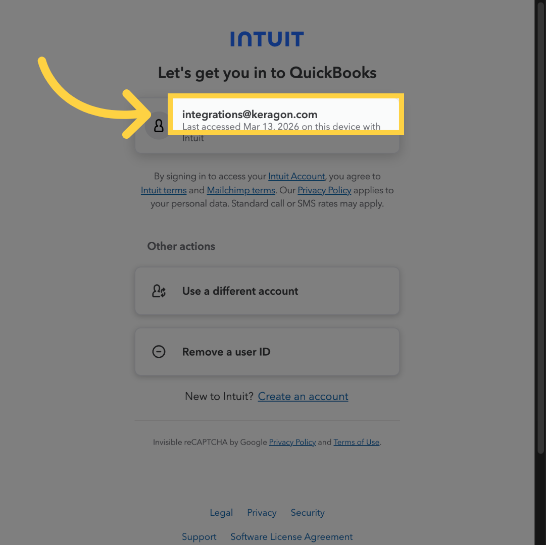 Select Keragon Integration Email