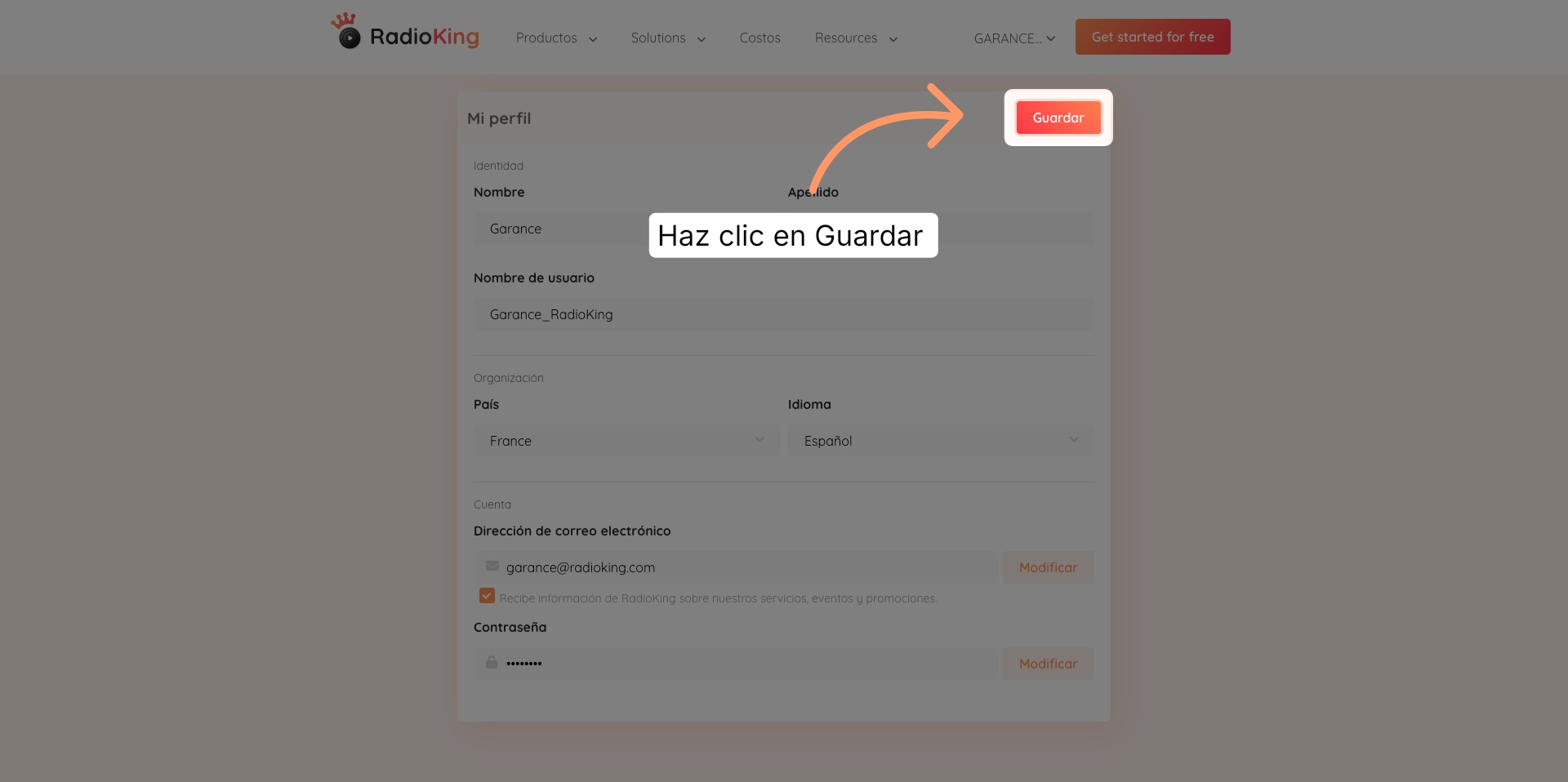 Guardar Cambios Realizados