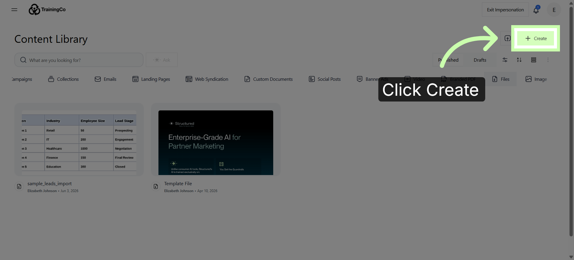 Click Create