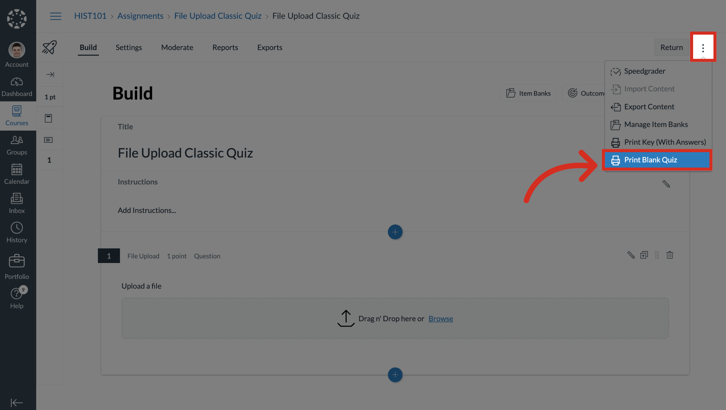 Print Blank Quiz