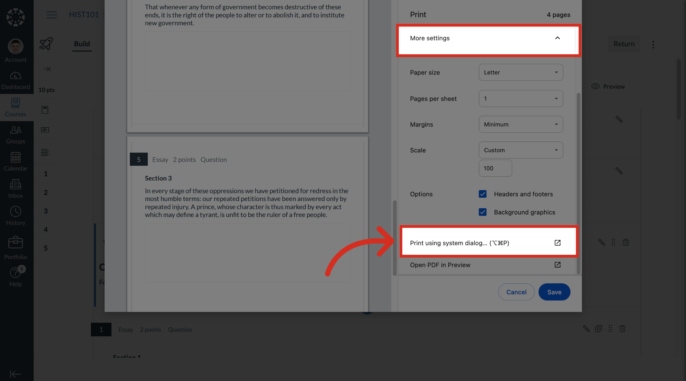 Print Using System Dialog