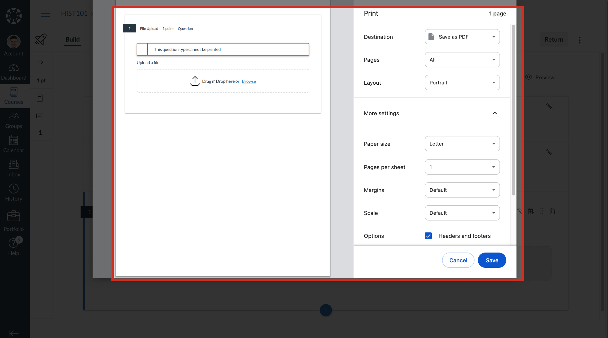 Select Print Options
