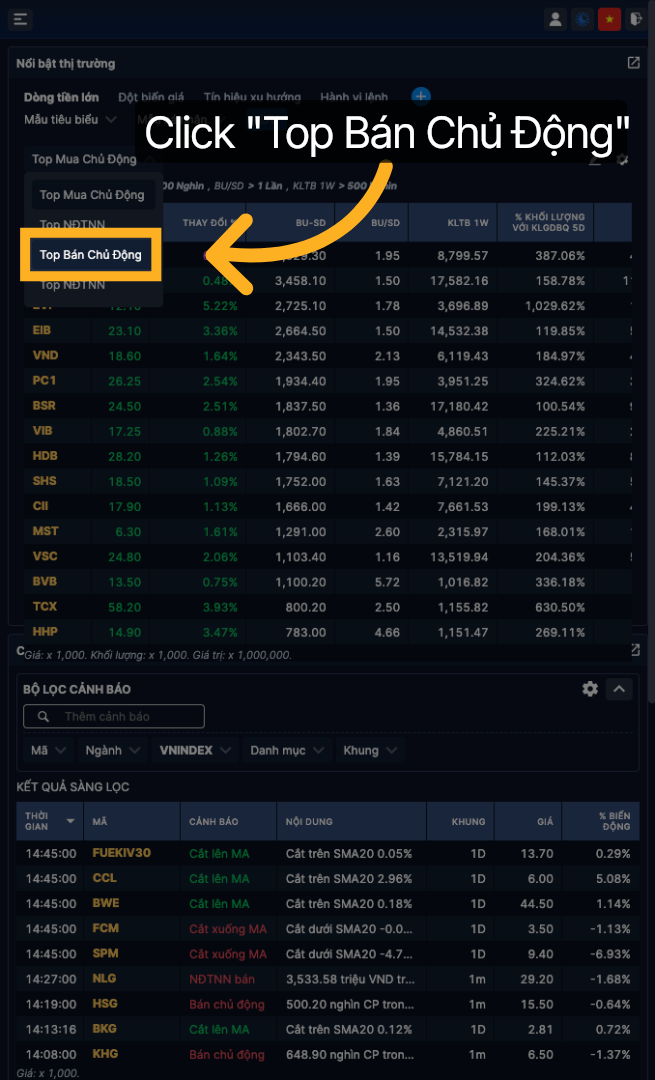 Choose Top Active Sellers