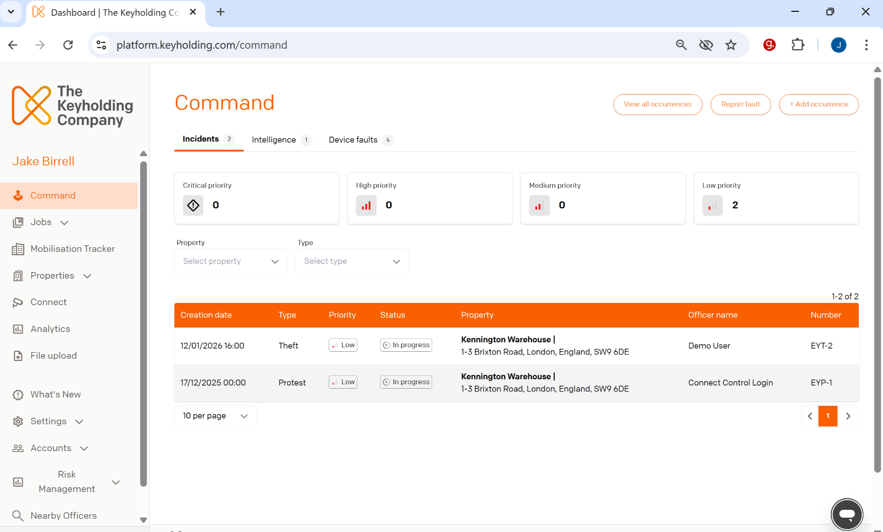 Command Live Dashboard