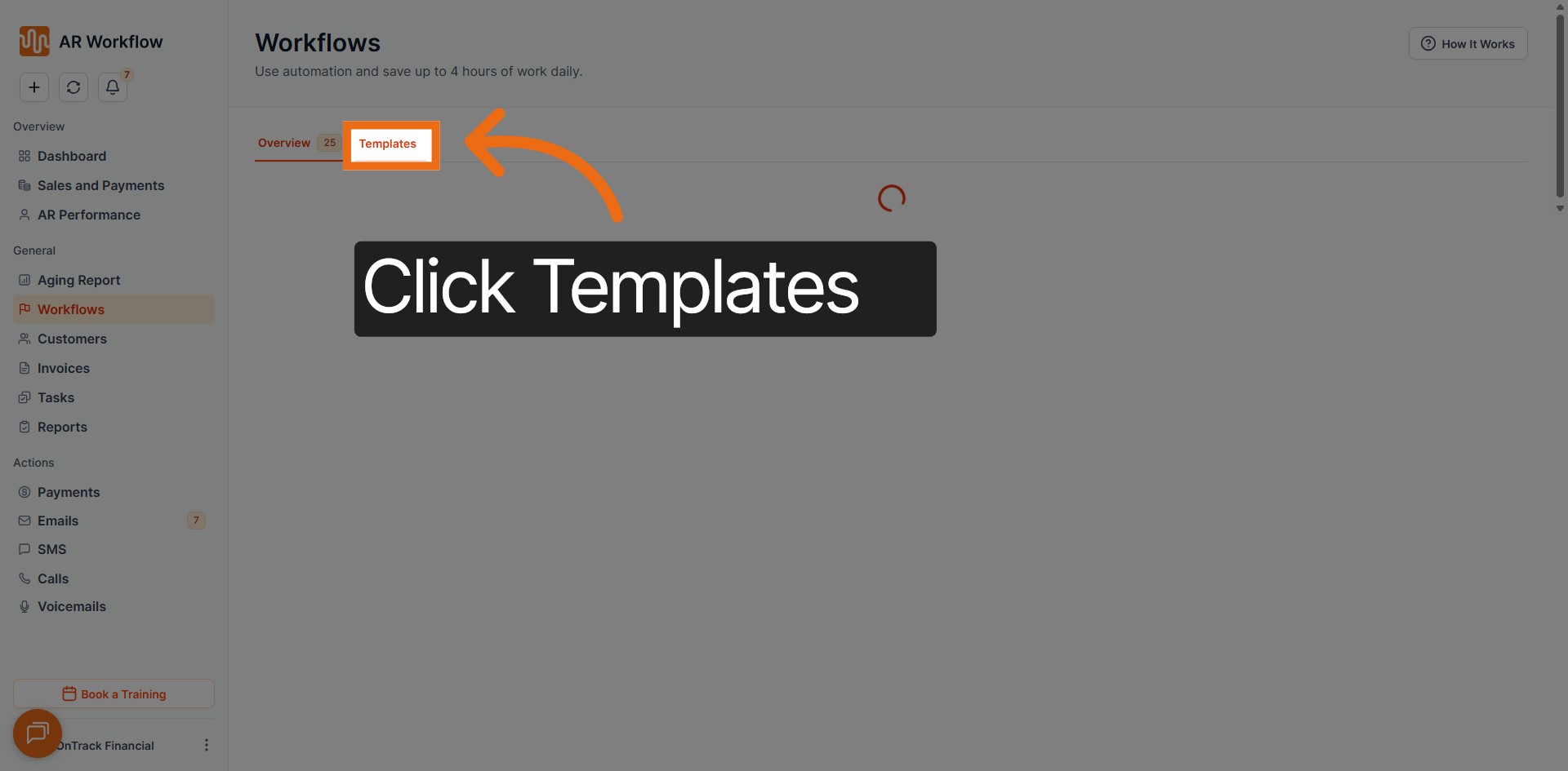 Open Templates Section