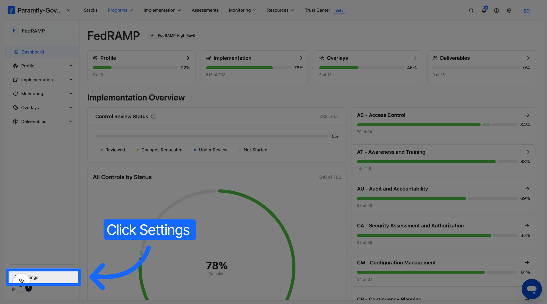 Open Program Settings