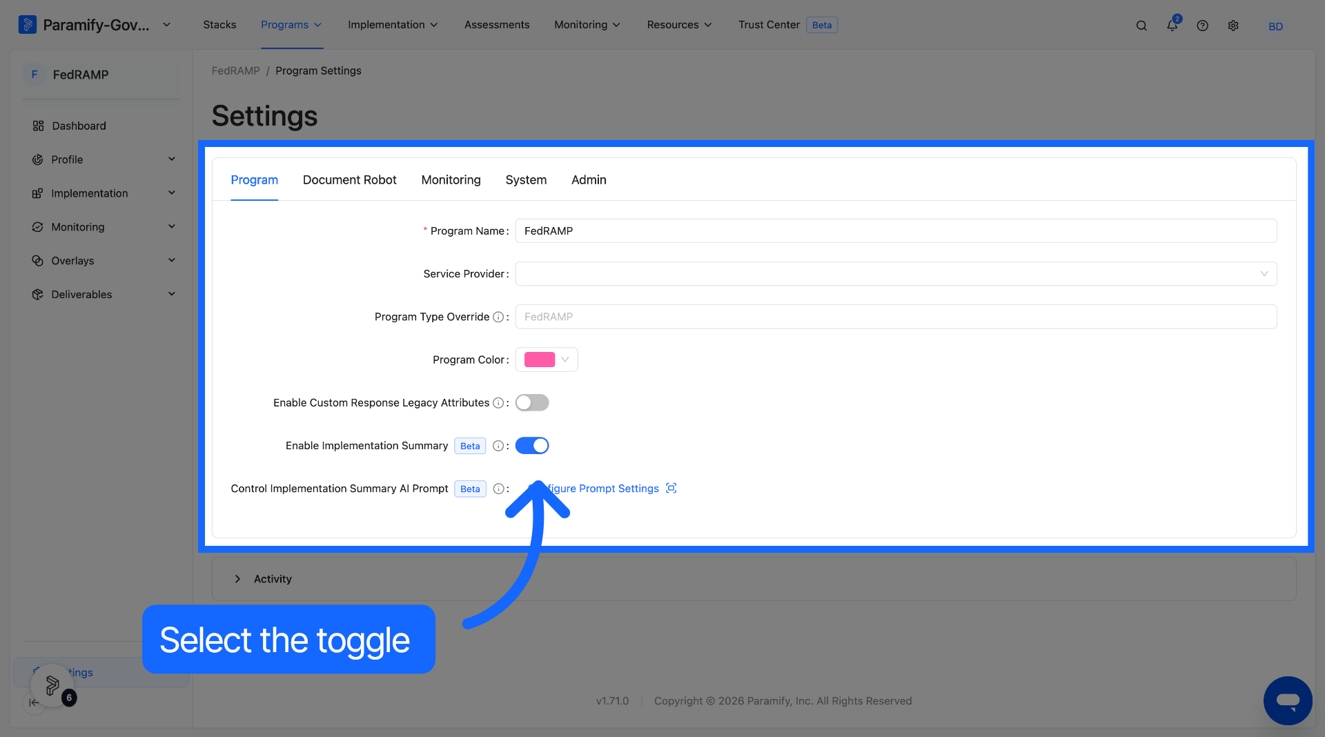 Access Additional Settings