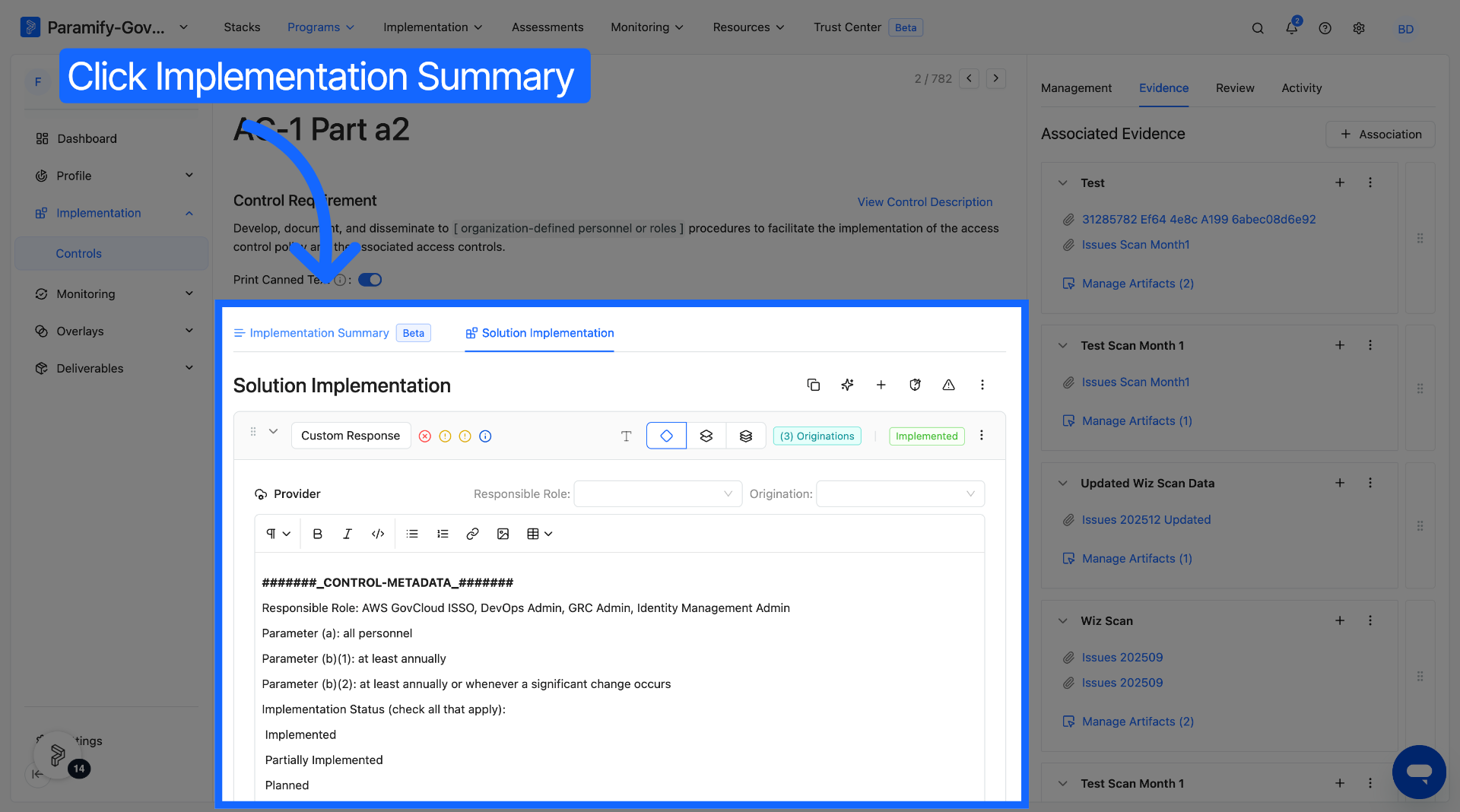 Access Implementation Summary