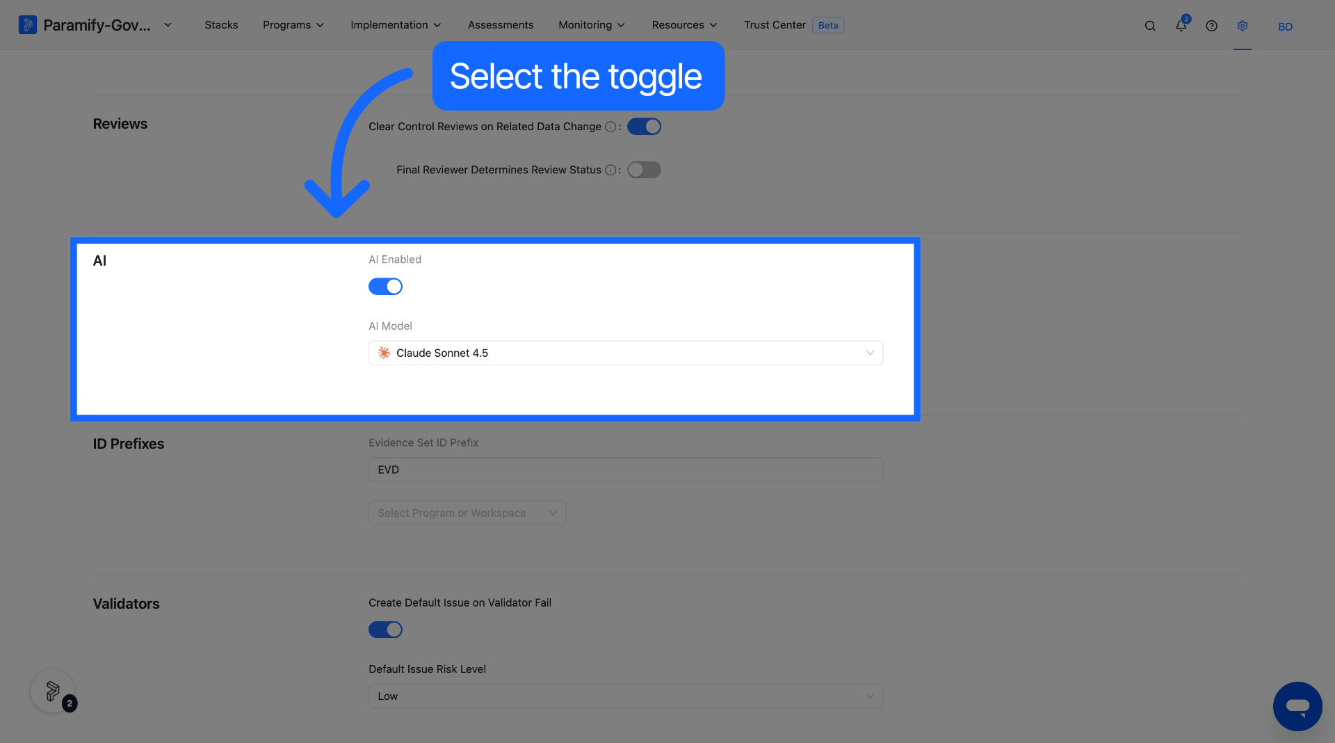 Expand Workspace Options