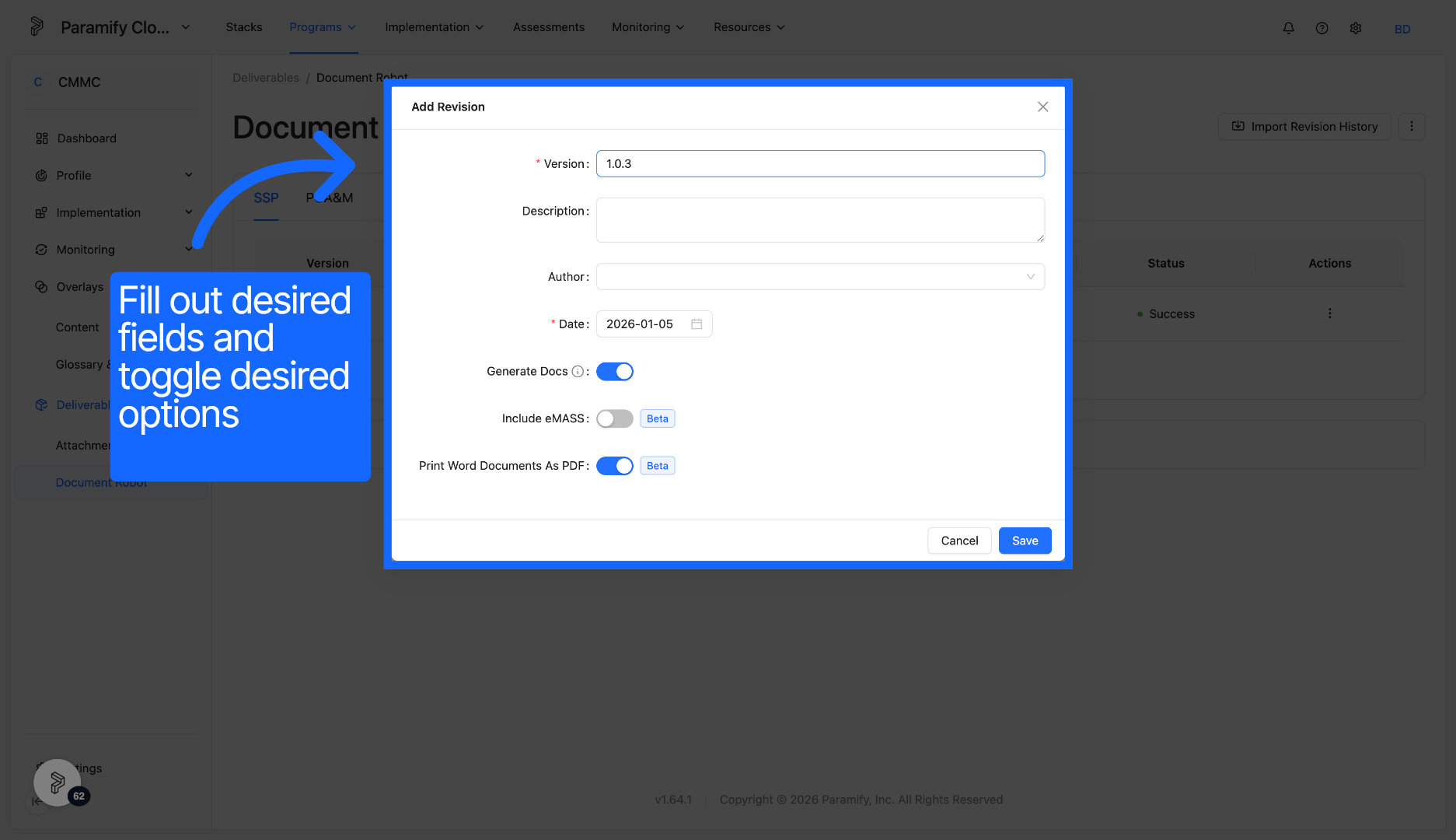 Click Version Field
