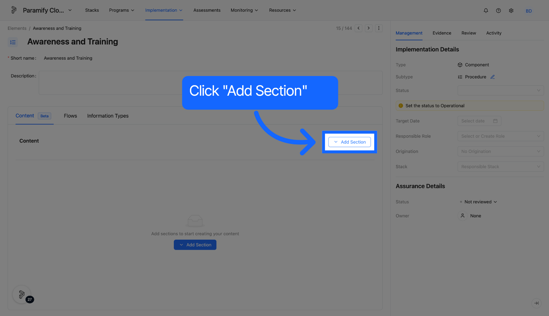 Add New Section
