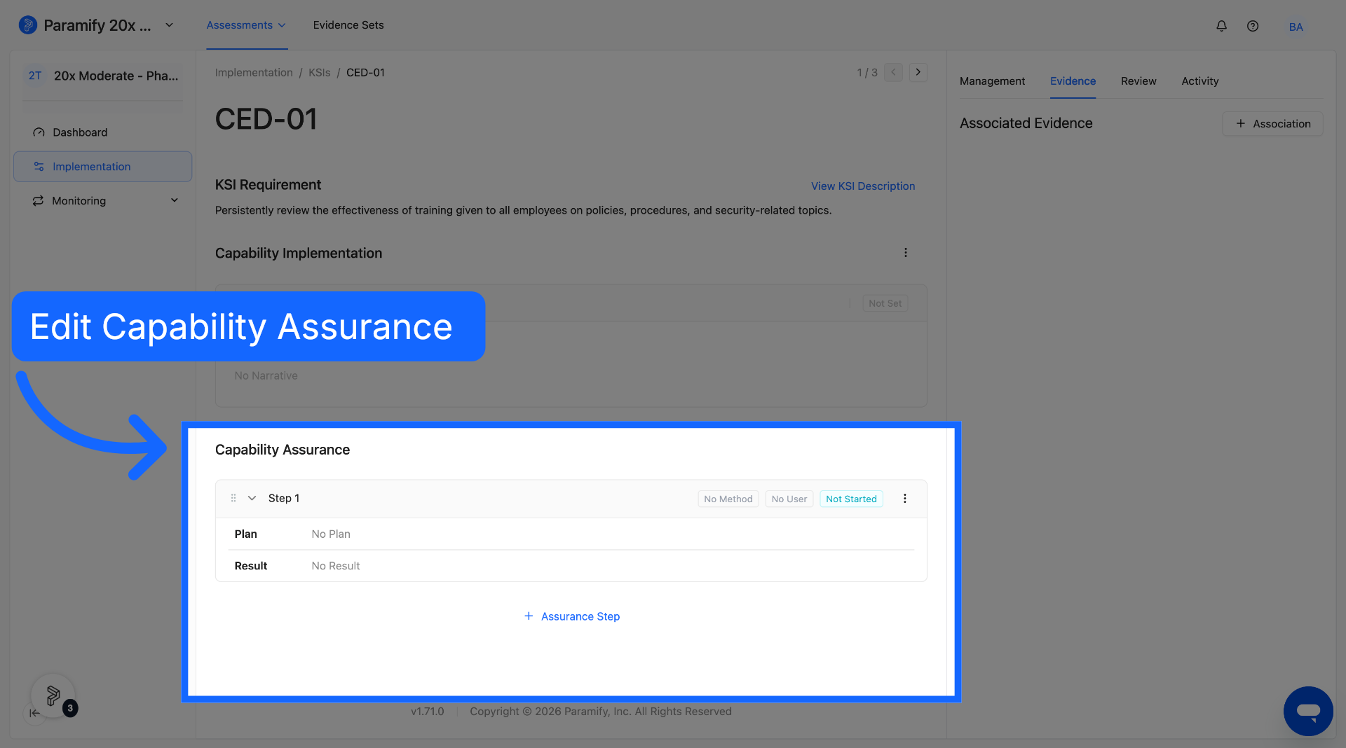 View KSI Requirement Details