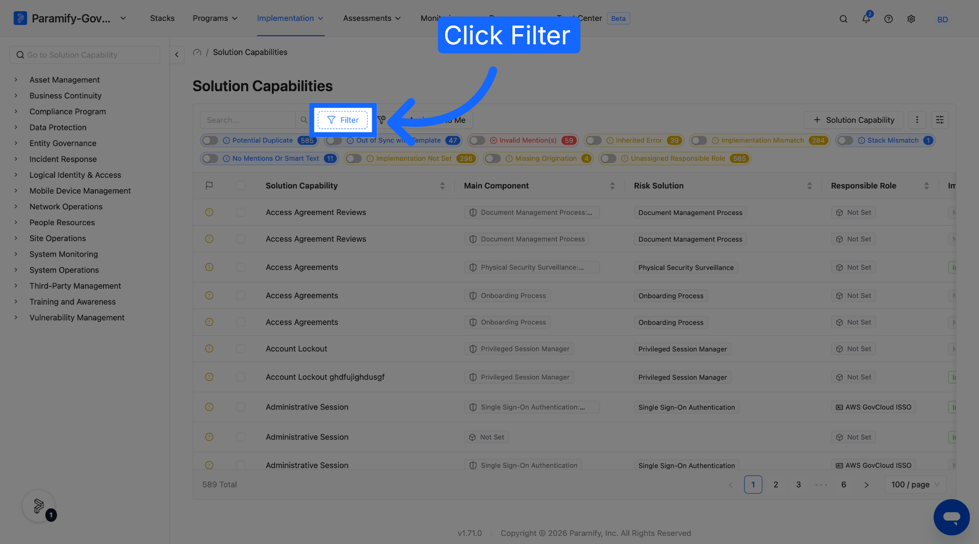 Open Filter Options