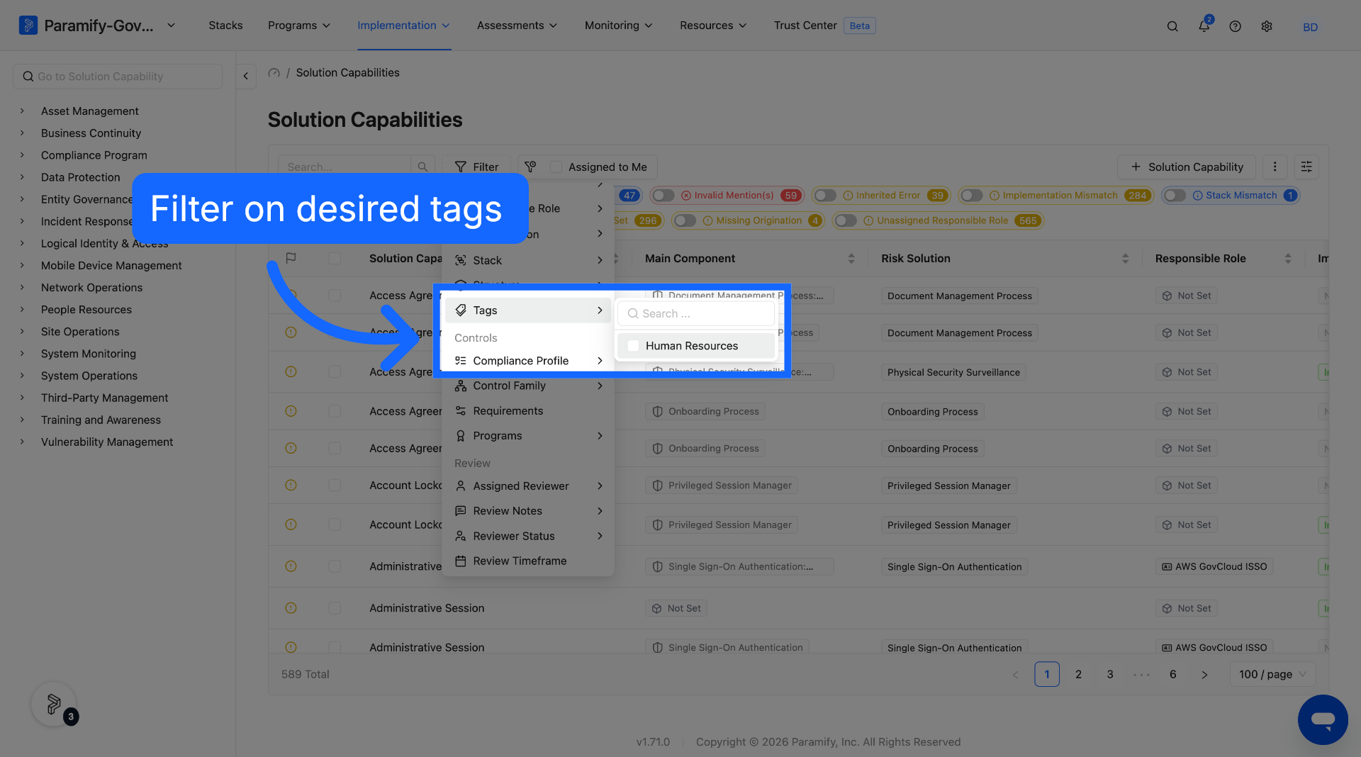Choose Human Resources Tag