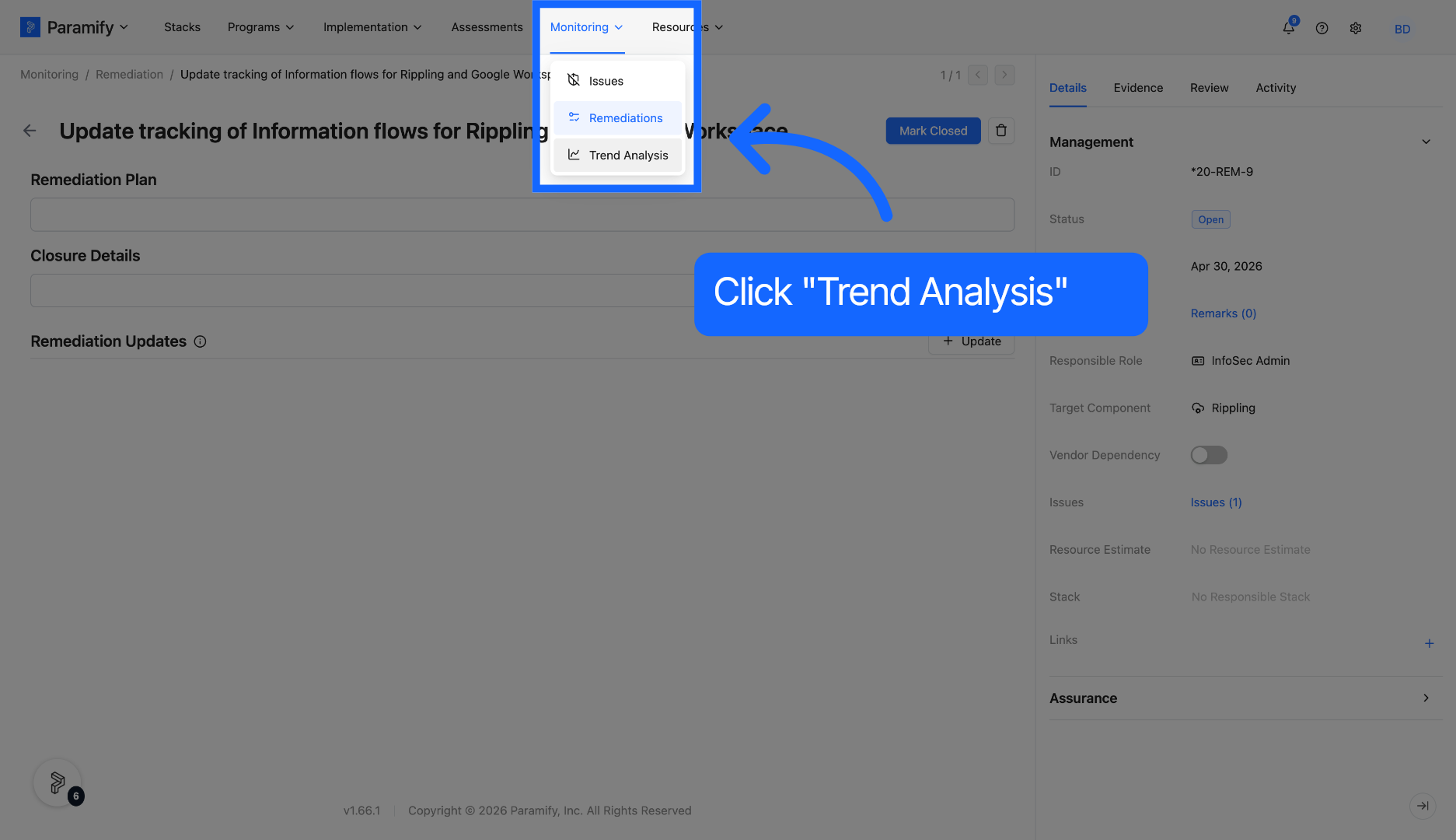 Open Trend Analysis Section