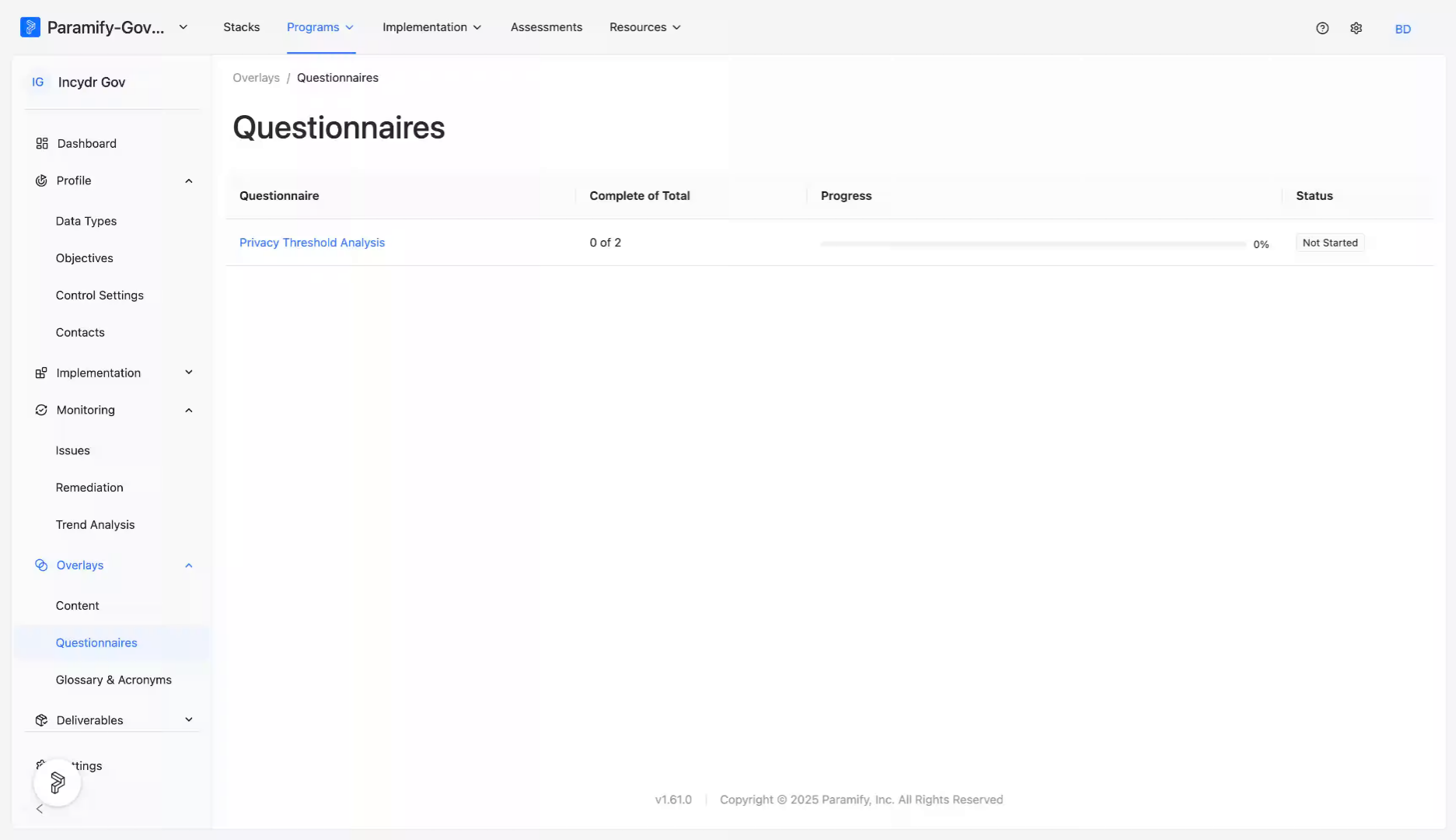 Setting Privacy Thresholds Within a Program – Paramify