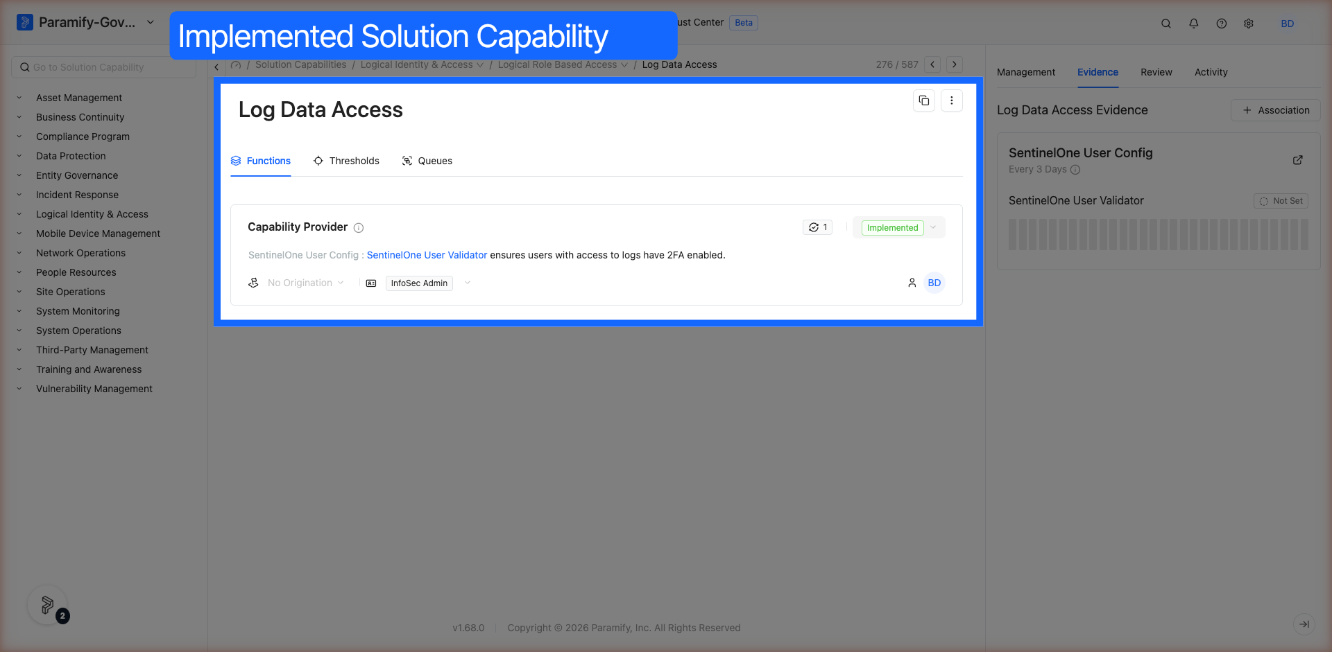 Select Implemented Status
