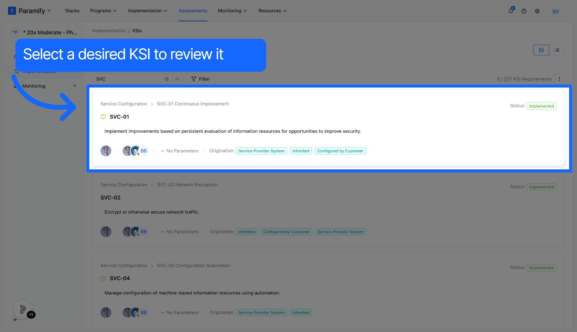 Select Improvement Implementation