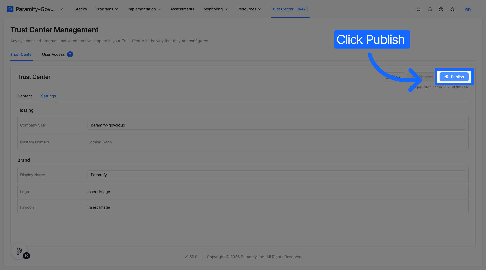 Publish Changes