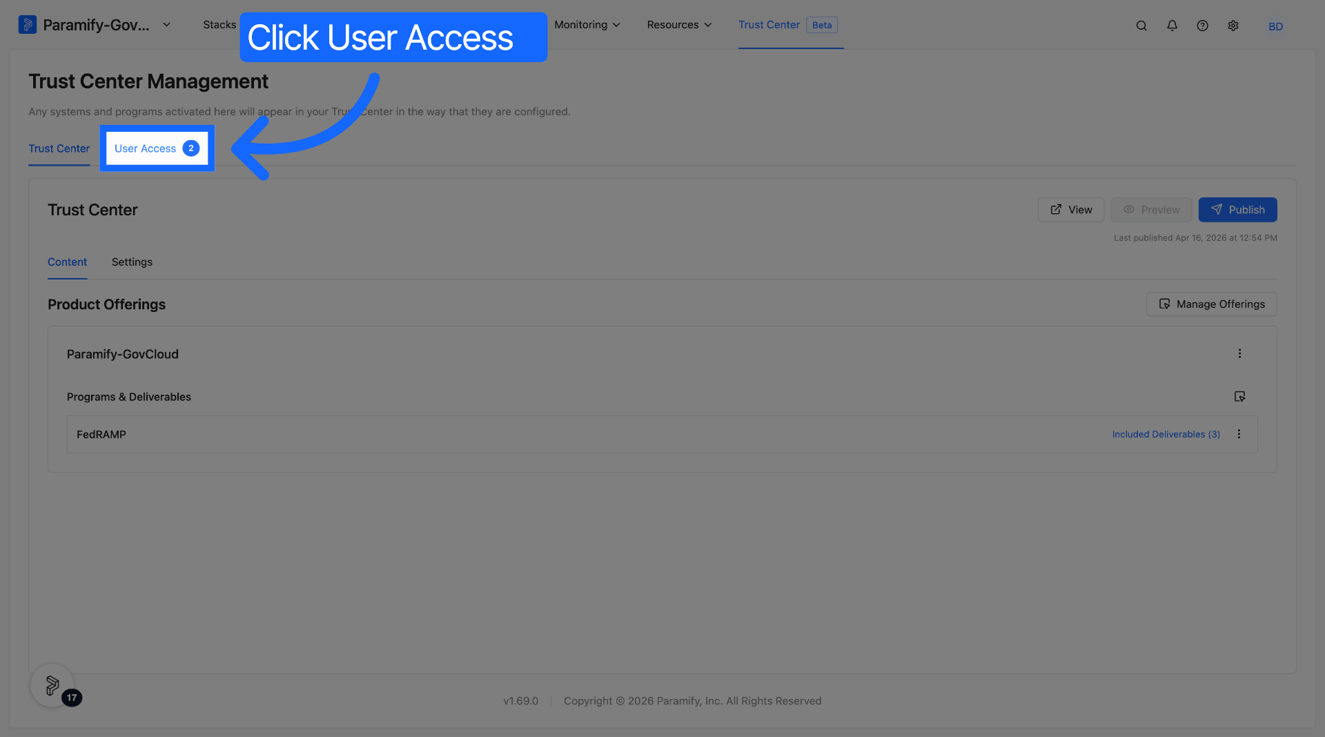 Open User Access Section