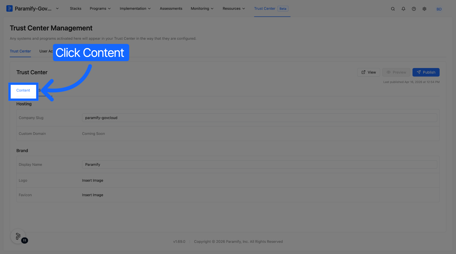 Access Content Section