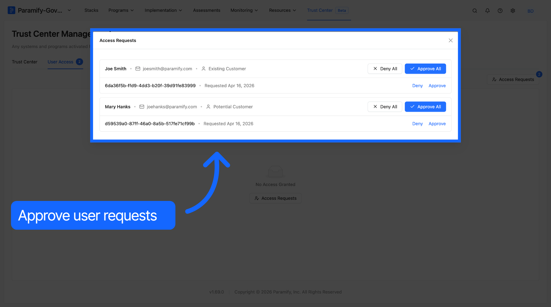 Review User Access Requests