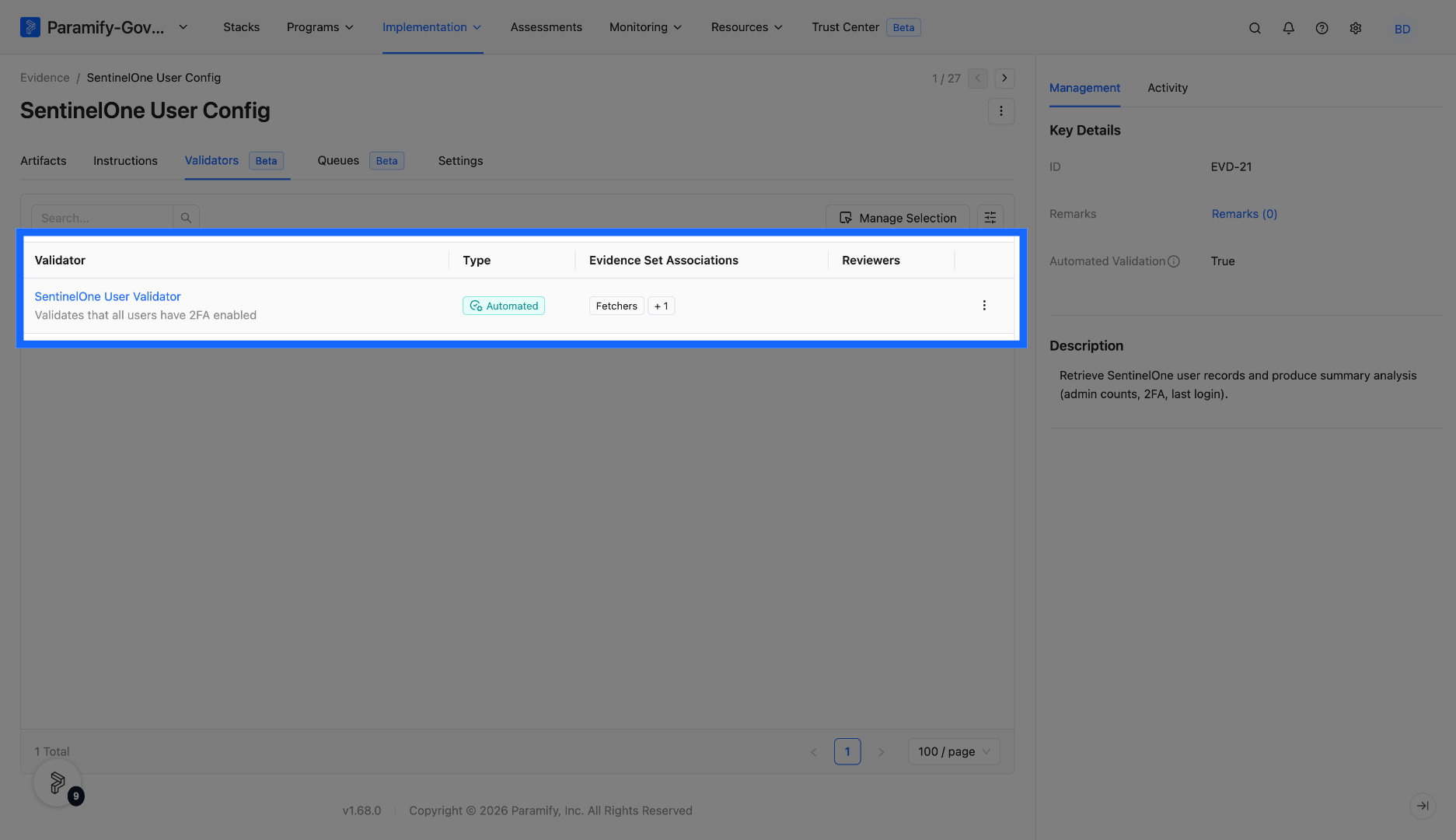 Open SentinelOne User Validator
