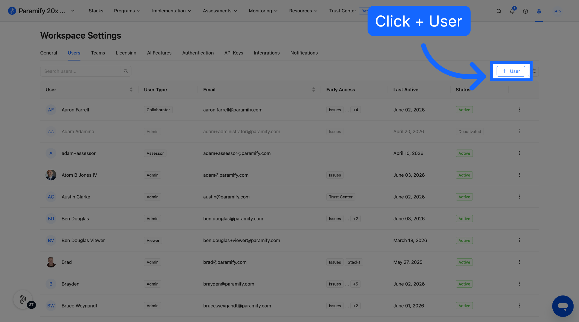 Select User Section