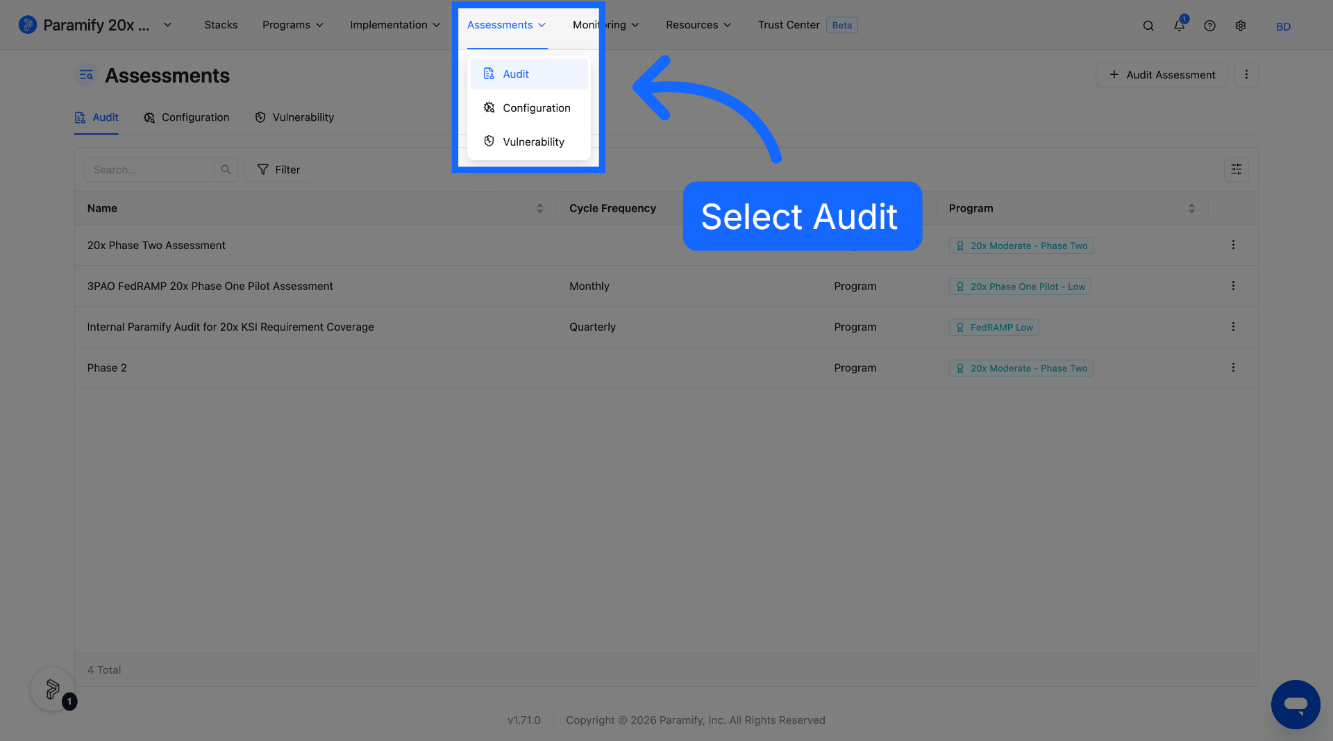 Open Audit Section