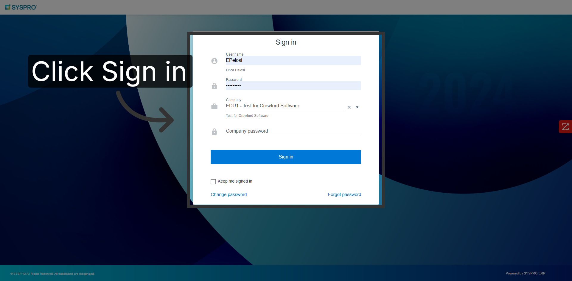 Open Sign In Menu