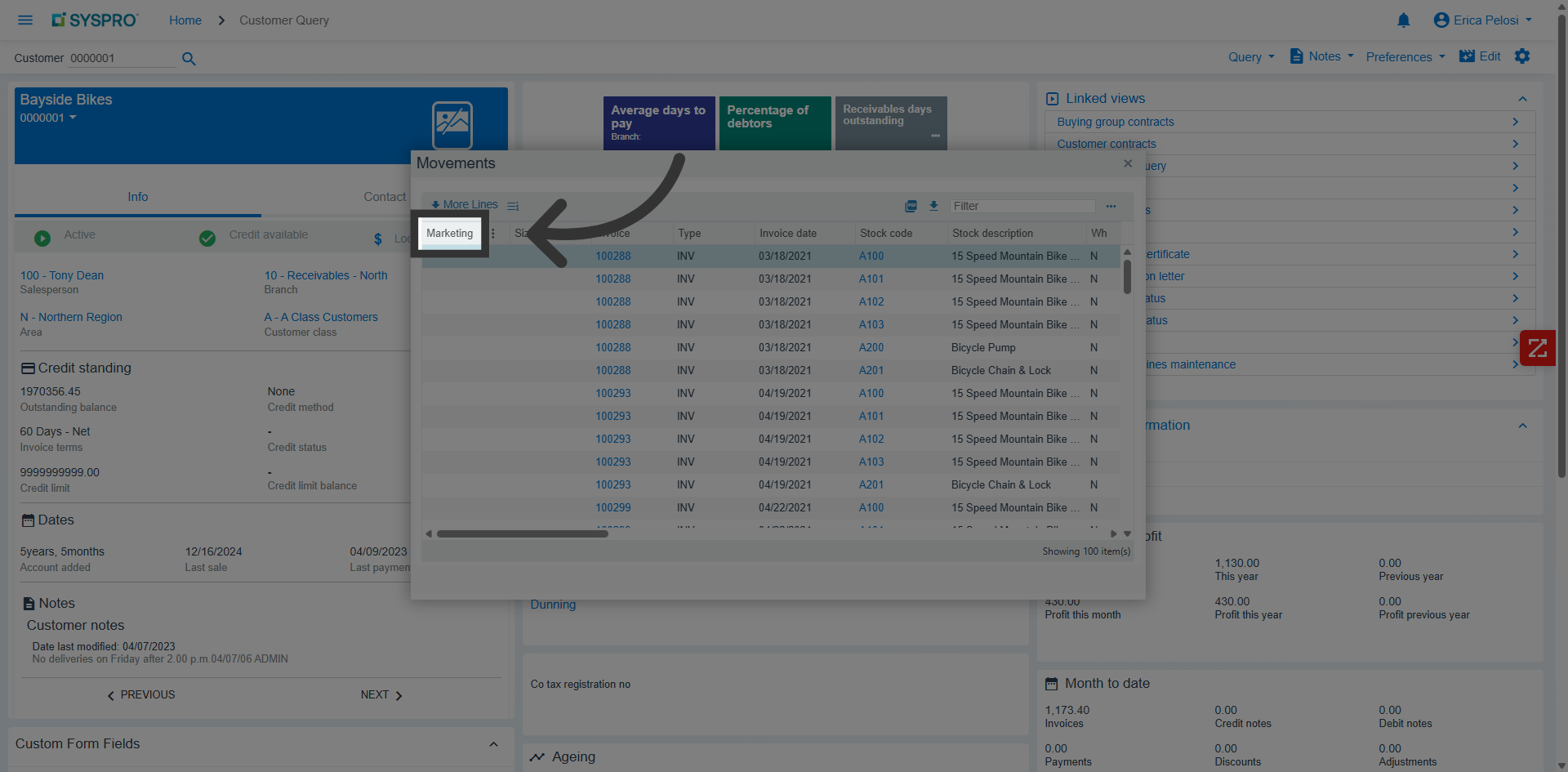 Open Marketing Tab