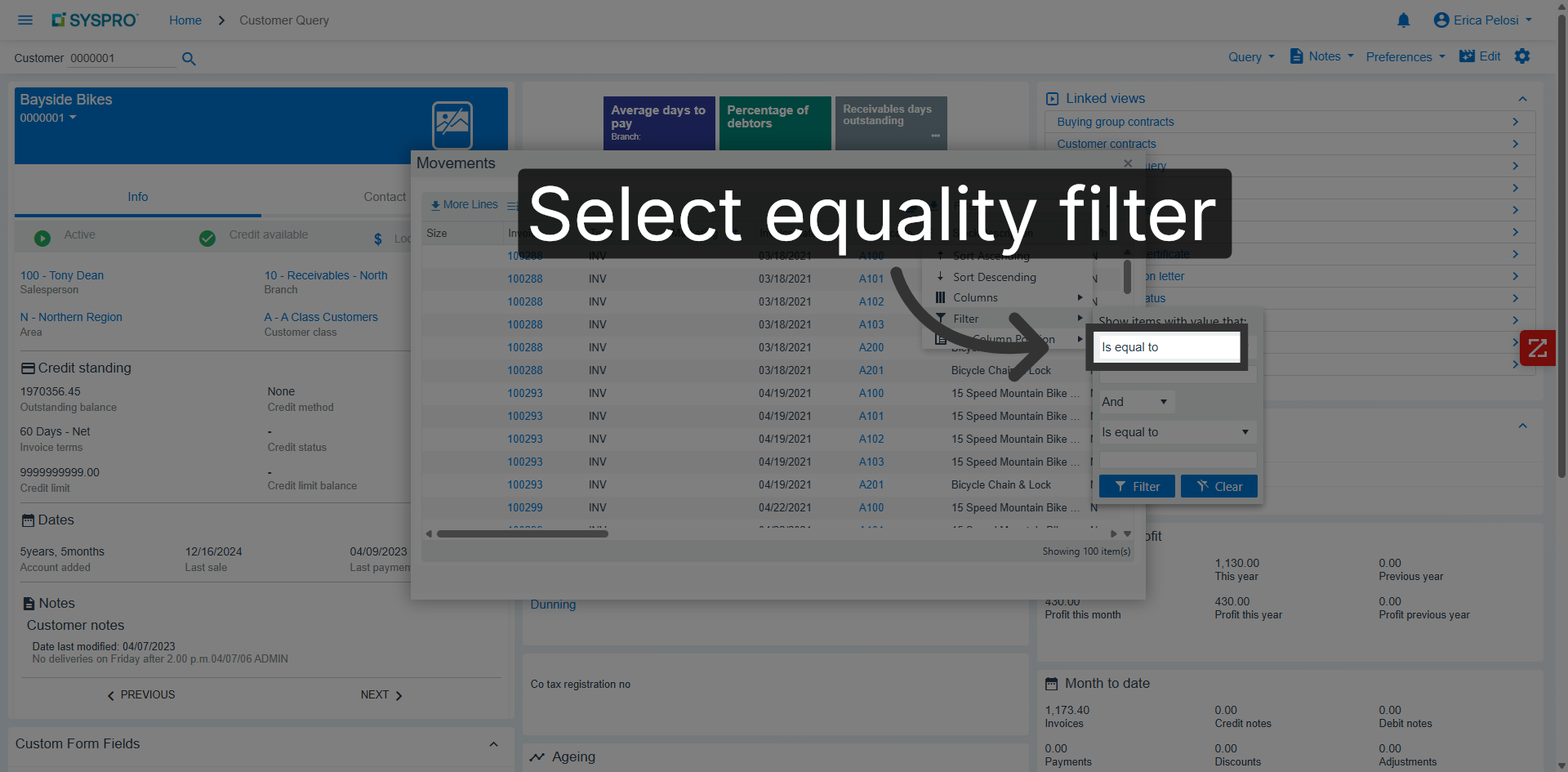 Choose Equality Filter