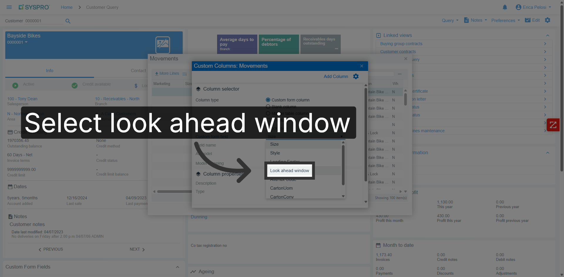 Select Look Ahead Window