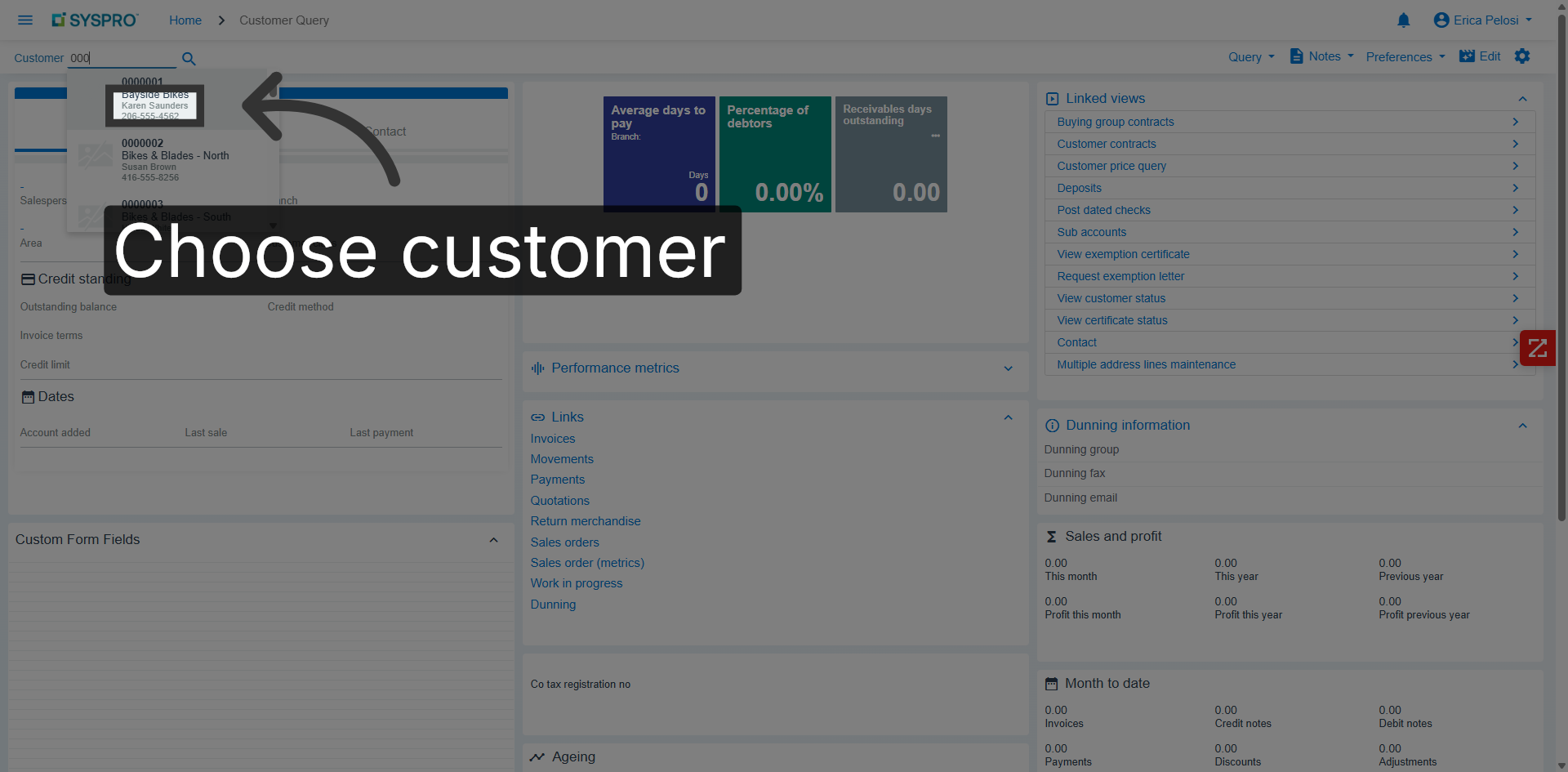 Choose Customer