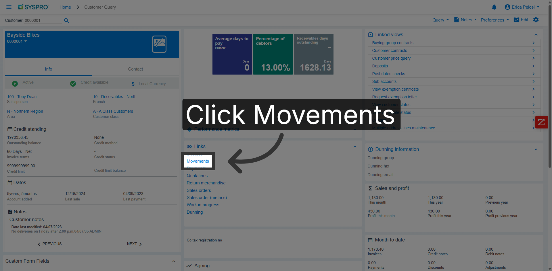 Open Movements Tab