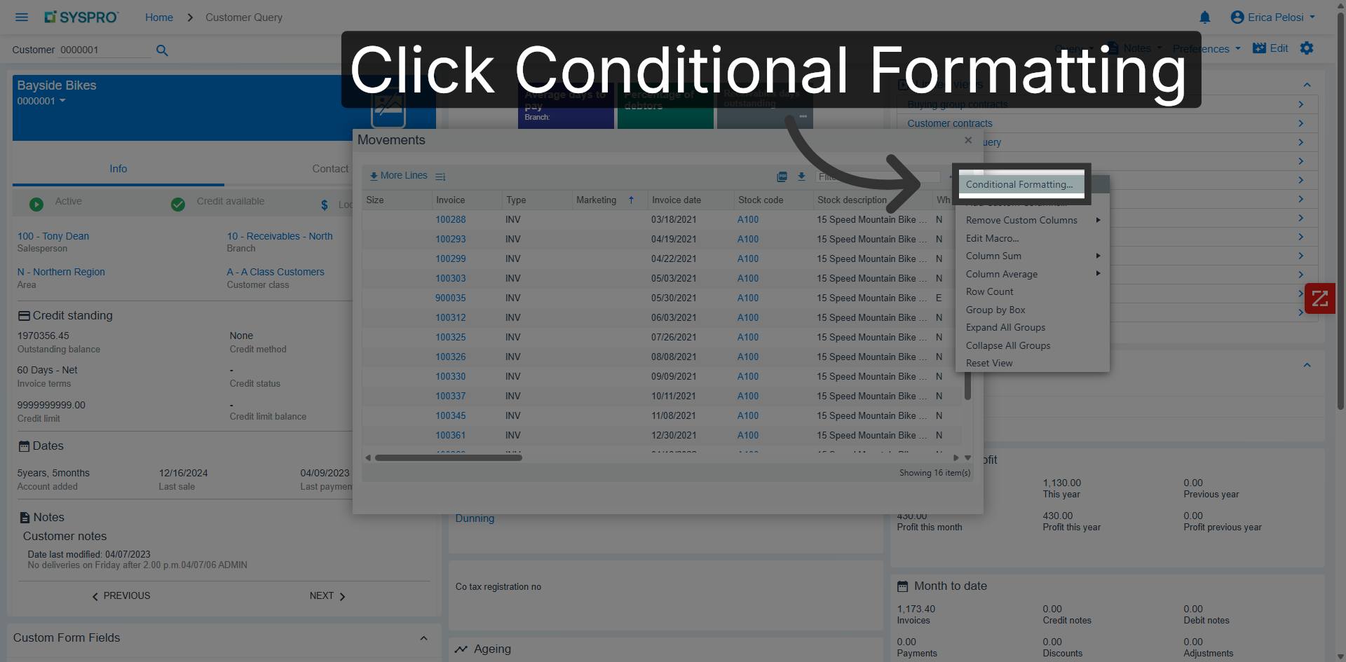 Open Conditional Formatting