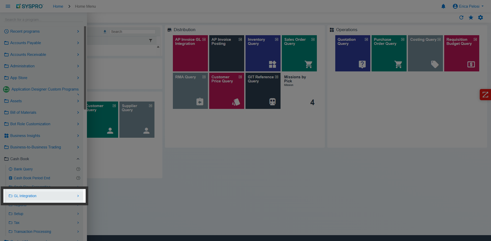 Expand GL Integration Folder
