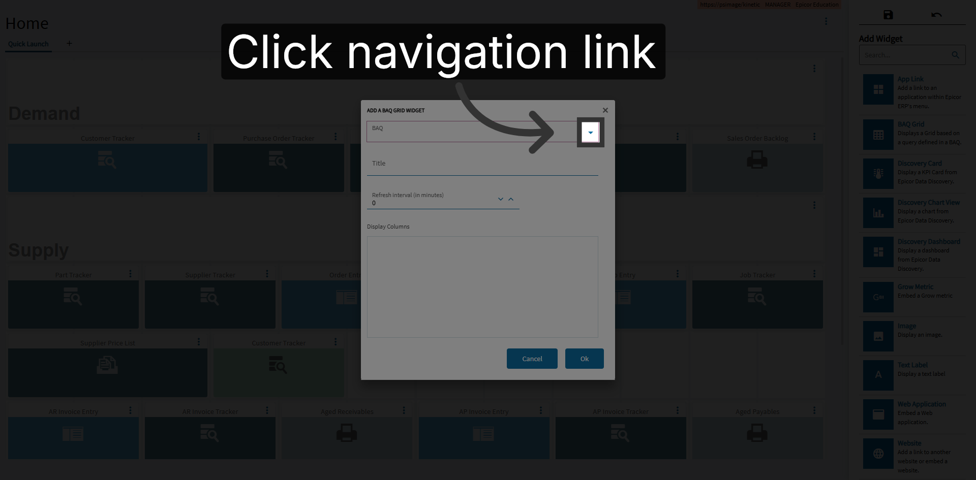 Click Navigation Link