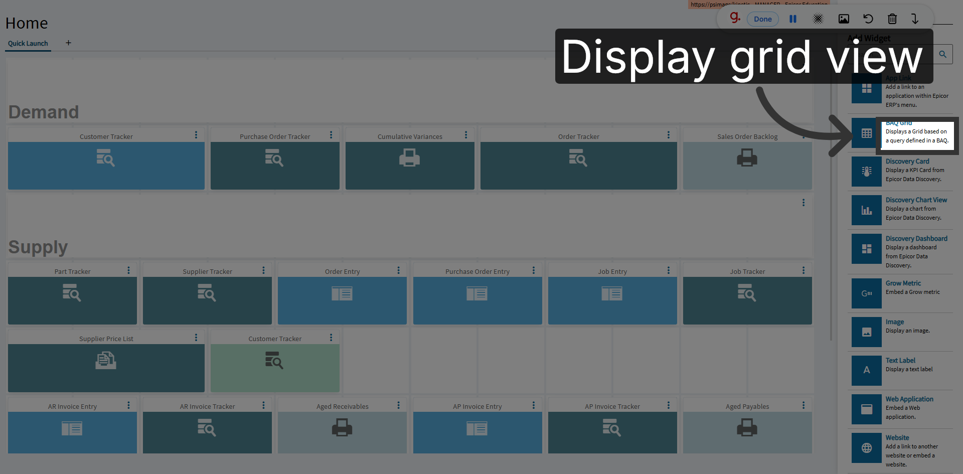 Display Grid View