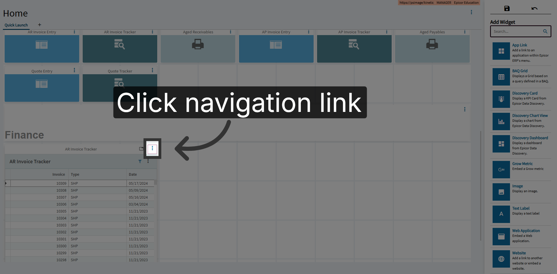 Click Navigation Link
