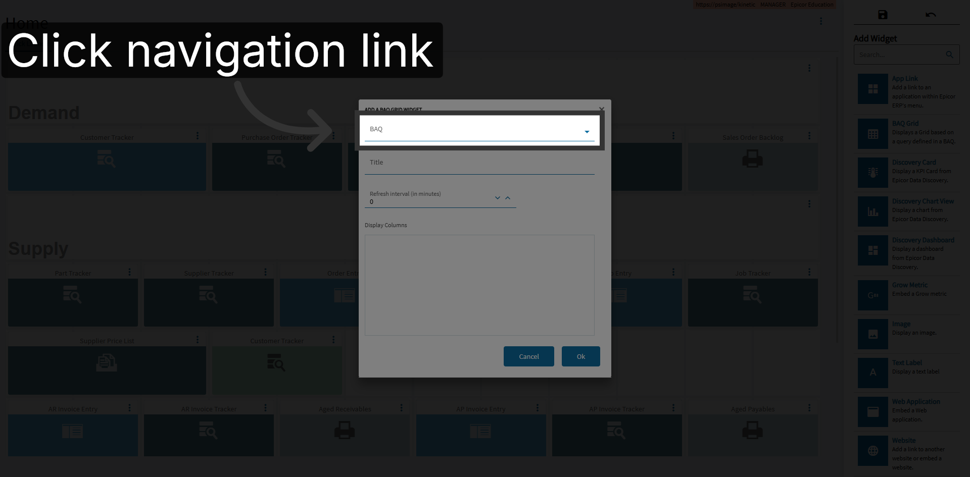 Click Navigation Link