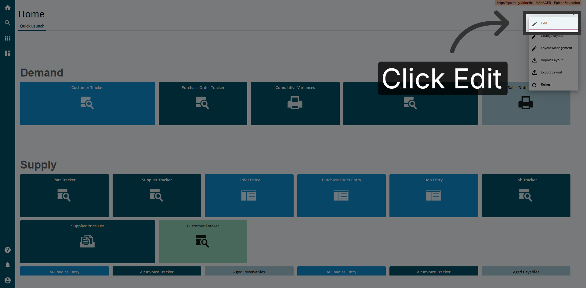 Select Edit Option