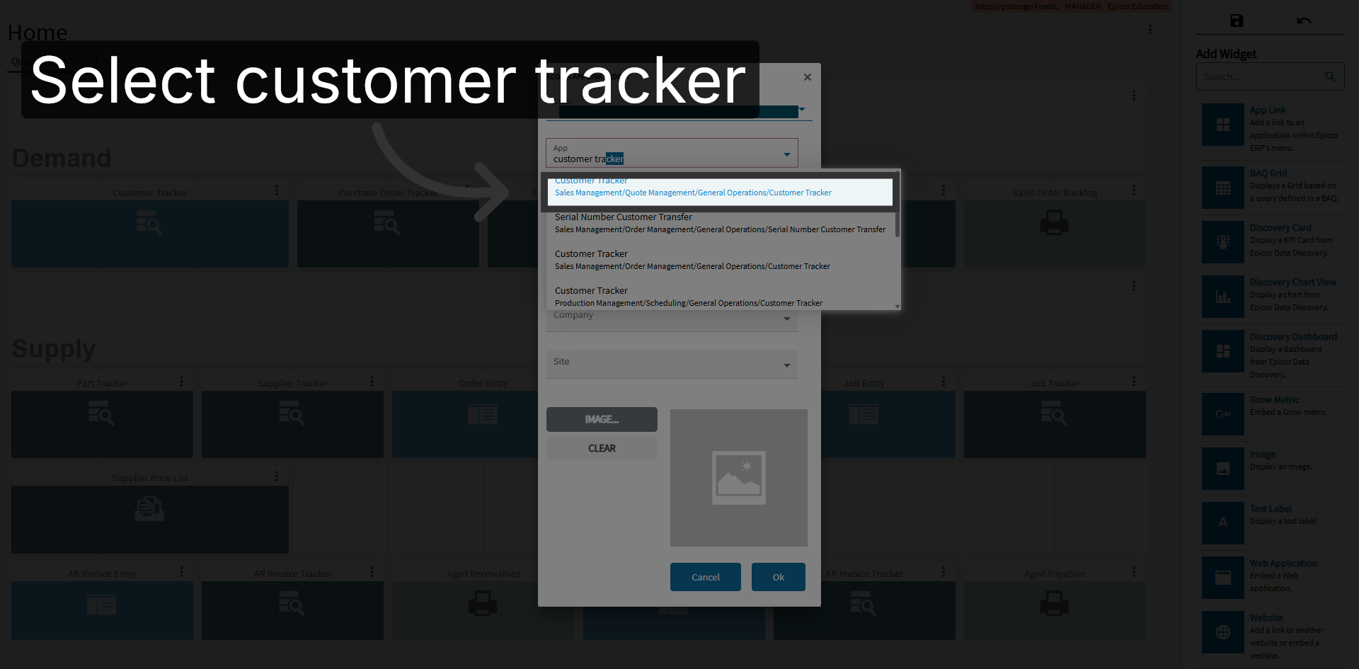 Navigate To Customer Tracker