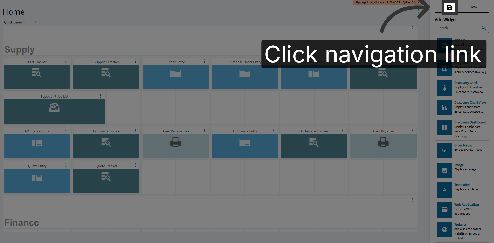 Click Navigation Link