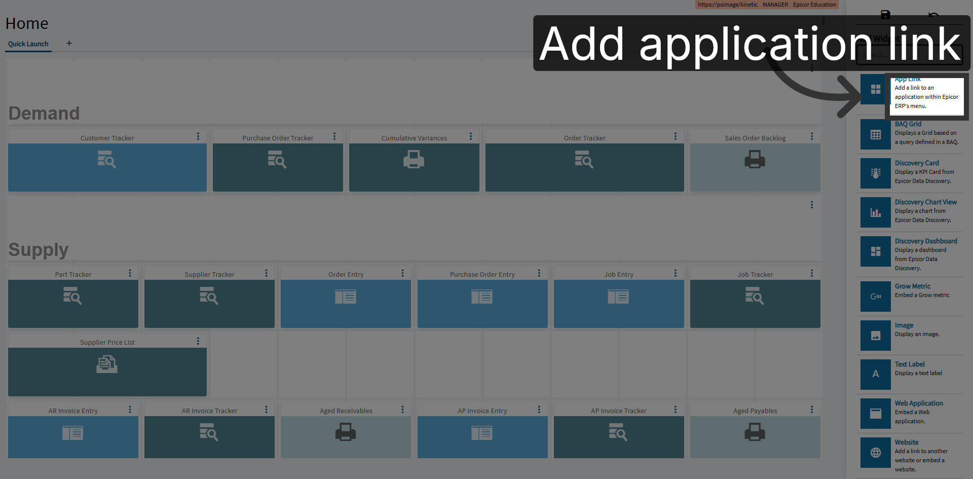 Add Application Link